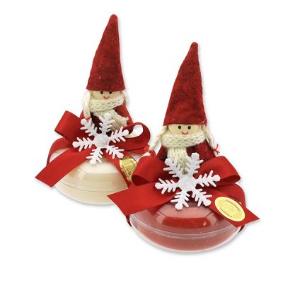 Sheep milk soap 100g in a box deocrated with a gnome, Classic/pomegranate 