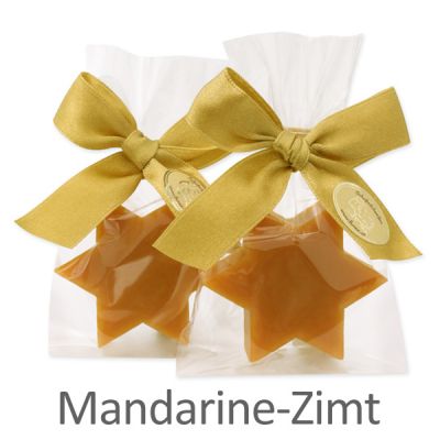 Sheep milk soap star 20g in a cellophane, Tangerine-cinnamon 
