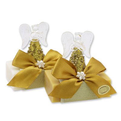 Sheep milk soap 150g decorated with an glas angel, Classic/Swiss pine 
